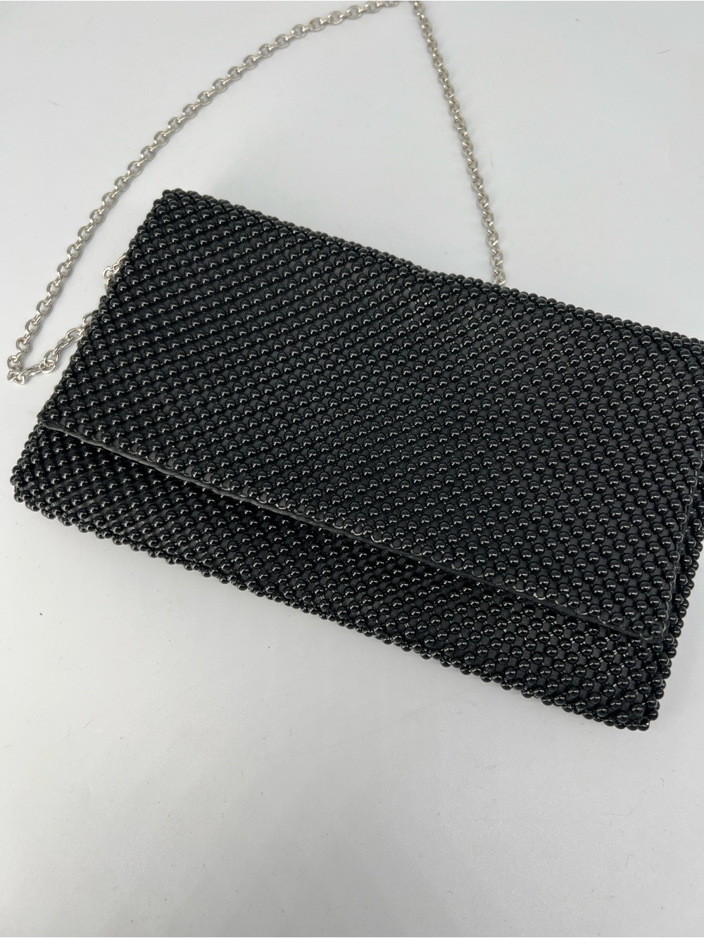 INC International Concepts women’s Black Beaded Chain Shoulder Bag